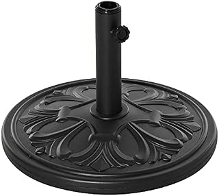 Outsunny 13kg Round Parasol Base Sun Umbrella Weight Stand Holder Patio Outdoor Garden Black