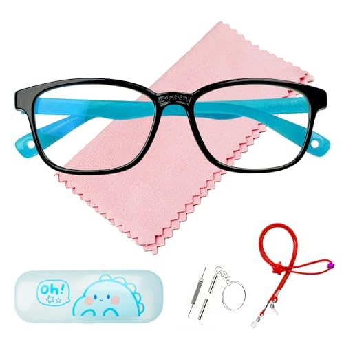 Image of Ultra-Light Blue Light Blocking Glasses with Case for Kids and Teens,Anti Eyestrain &UV400