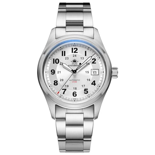 ADDIESDIVE Men's Watches 39 MM Automatic Waterproof 200 M Mechanical NH35A BGW9 Analog Stainless Steel Field Watch