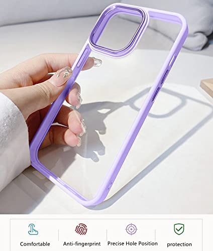 Image of mobistyle Designed for iPhone 13 Pro Back Cover, Enhanced Metal Camera Guard Shockproof Back Cover Case Compatible with iPhone 13 Pro (Polycarbonate | Purple)