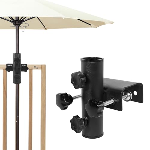 GFUEIGJ Sonnenschirmhalter Balkongeländer Klemmbar Schirmhalterung Balkongeländer Universelle Sonnenschirm Halterung Balkon Sonnenschirm Halterung für Eckige Geländer