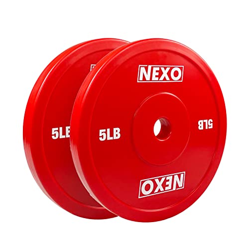 NEXO Olympic 5LB Training Technique Plate - Red Full-Size Olympic Weightlifting Training Weight Plate for New Youth or Kids