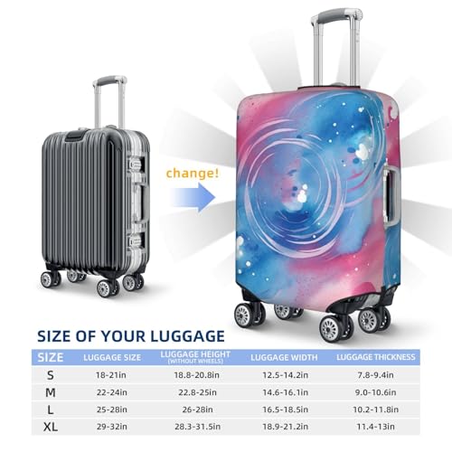 Travel Luggage Cover Blue swirl watercolor Suitcase Protector Elastic Washable Stretch Suitcase Protector Anti-Scratch Travel Suitcase Cover Fit 18-32 Inch Luggage2