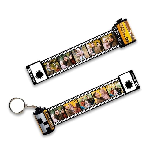 Print Maniacs Personalised Camera Film Roll Album Keychain Personalised Photo Keepsake for Friends, Dad, Mum Fathers Day Gift Unique Christmas idea!