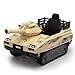 TOBBI 24V Electric Kids Ride on Tank Car with Remote Control for Toddlers, 360°Spin Off-Road Fighting Military Vehicle with Missiles, Battery Powered Toy for Boy&Girl to Drive Age 4-8