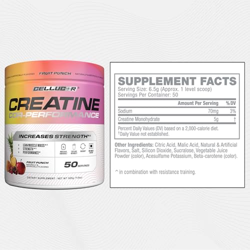Cellucor Creatine Powder, Fruit Punch Flavor - Increases Strength, Lean Muscle Mass & Endurance, Micronized Creatine for Fast Absorption, 5g Creatine per Serving, 50 Servings by Cellucor - Image 8