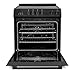 COSMO COS-ERD304K-BK 30 in. Stellar Collection 5.0 cu. ft. Electric Range with 4 Burner Glass Cooktop and Convection Oven in Matte Black