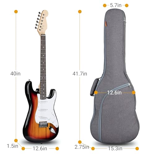 Image of The Melod Electric Guitar Gig Bag,Case,Cover, with Backpack Dual Adjustable Straps, Padded Protection, Electric Guitar Case Khaadi Grey