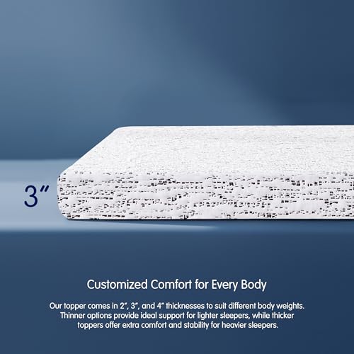 Subrtex Memory Foam Mattress Topper Cal King, 3 Inch Mattress Topper for Pressure Relieving, Soft Breathable Bed Toppers Mattress Pads with Removable Washable Cover