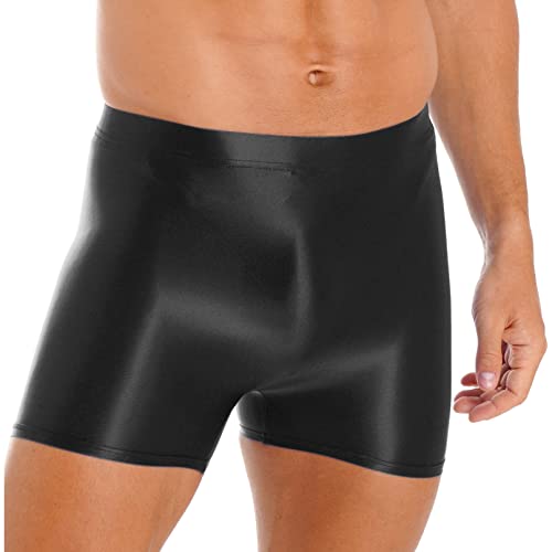 Linjinx Men's Oil Shiny Glossy Shorts Swimwear Sport Fitness Gym Bottoms Boxer Trunks Bikini Briefs4