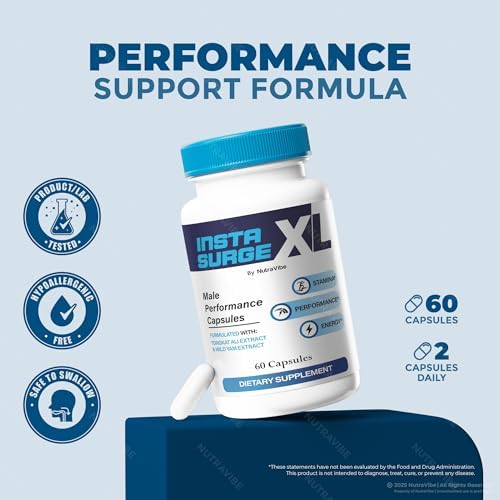 NutraVibe Insta Surge XL β Pills for Daily Energy & Stamina Support Supplement | Natural Formula for Overall Performance | Easy-to-Take Capsules and Non-Habit Forming | 30 Day Supply (60 Capsules) - 2