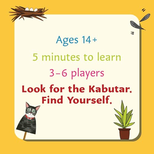 Image of Kabutar | Fast-Paced Card Game, Fun Strategy Party Game for Adults, Teens, Family & Friend Gatherings | Engaging 15 Minute Rounds, Easy Rules, Portable for Travel, 3-6 Players, Ages 14+