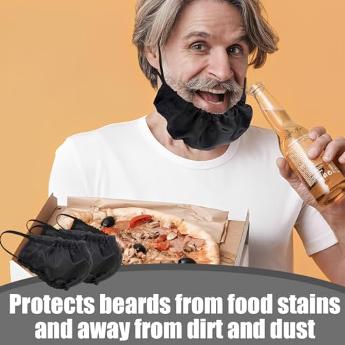 Quesuc 2 Stück Haarnetz Bartnetz Bartschutz Maske Barthaube Weich Hautfreundlich Stoff Für Essen Schlafen Spielen Mit Kindern Schwar