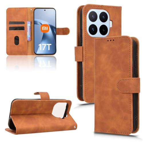 Xiaomi 17T Pro �p �P�[�X �蒠�^ 2���J�[�h���[�A�u���E��