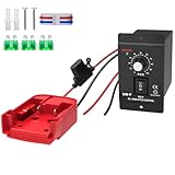 Azocek Battery Adapter with Motor Speed Controller Kit and Built-in Low Voltage Protection Compatible with 18V Battery for Devices with Power Consumption up to 120W (Forward＆Reverse Switch)