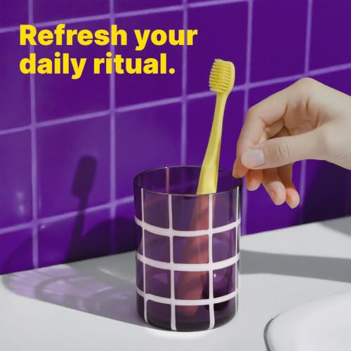 Image of Extra Soft Bristle Toothbrushes for Adults, 4-Pack, Yellow | Gentle on sensitive gums, ultra-soft tapered bristles, reaches back molars, non-slip grip, individually wrapped, BPA-Free