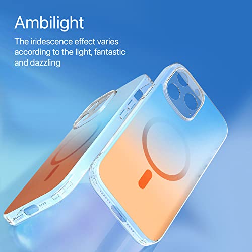 Image of eller sante Zurich MAGPRO Gradient Colored for iPhone 14 Pro Case Cover, Transparent, 6 Feet Drop Protection, Shockproof, Scratch Resistant, Slim, Compatible with MagSafe Back Cover - Yellow