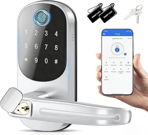Smart Door Lock Fingerprint Door Lock 12-in-1(Fingerprint/passcode/APP/IC Card/Key) Password Bluetooth Smart Locks Biometric Electronic Smart Lock for Home Office Hotel Office Apartment