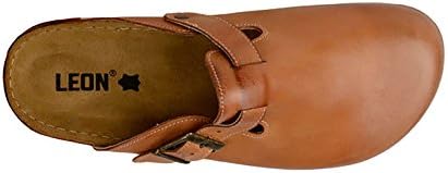 LEON 707 Leather Slip-on Mens Mule Clogs Slippers Shoes, Brown, 43 EU (10 M US Men) | Image 4