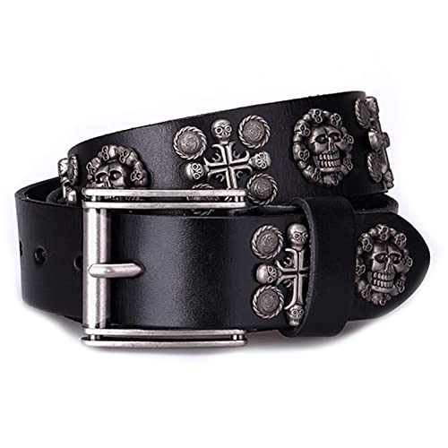 Sangle taille gothique en cuir vache, ceinture cloutée unisexe rock