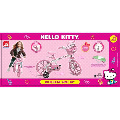 Bicicleta Aro 14 Hello Kitty - Bandeirante