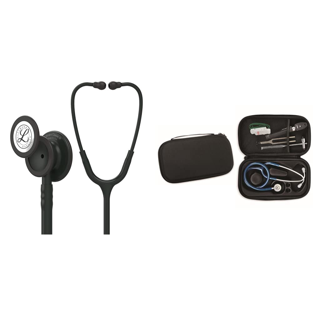 Stetoscopio per il monitoraggio 3M™ Littmann® Classic III™, testina Black Edition & GIMA ASTUCCIO PORTA FONENDO Colore Nero. Uso Professionale. Custodia rigida protettiva di alta qualità