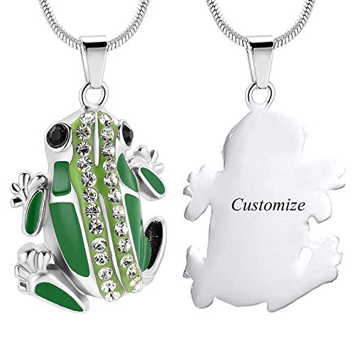Minicremation Cremation Jewelry for Ashes - Cute Frog Urn Necklace for Human Dog Cat Ashes Funeral Memorial Ashes Pendant Jewelry - Main Image