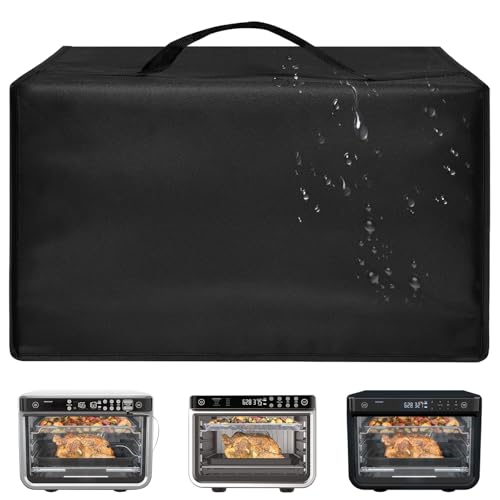 Image of Heavy Duty Toaster Oven Air Fryer Cover for Ninja Foodi DT201 /DT251 /DT501 /DT551,16.94 inchDx20.09 inchWx13.40 inchH, 600D Heat-Resistant Oxford w /Aluminum Foil, Waterproof Dustproof Countertop Oven Cover