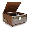 Victrola Century Signature+ – 6-in-1 Vinyl Record Player & Music Centre - 3-Speed Turntable, CD & Cassette, VINYLSTREAM, Bluetooth & 3.5mm Aux, Record Player with Speakers and Clock, 18" Legs (Walnut) #1