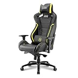 skiller sgs5 10 Sharkoon SHARK ZONE GS10 – Silla Gaming, Cuero Sintético, Acero, Negro/Amarillo
