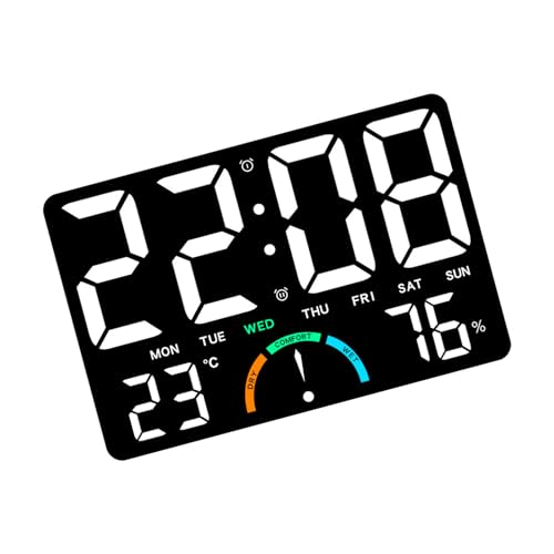 Higrómetro digital para interiores y exteriores con pronóstico del tiempo, reloj retroiluminado y alerta de humedad para estaciones meteorológicas domésticas
