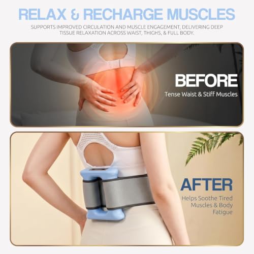Image of Dealsure Electric Fascia Massage Ring | Rechargeable Deep Tissue Massager with 5 Speed Settings & 3 Modes | Belly Fat Burner Machine | Hands-Free Full Body Relaxation for Men & Women