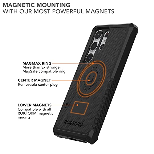 Image of Rokform - Galaxy S23 Ultra Case, Rugged Series, Samsung Protective Cover with RokLock Twist Lock, Drop Tested Military Grade Armor (Black)