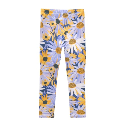 Purple Flower X Girls Leggings Athletic Pants Tights Stretch Bottom2