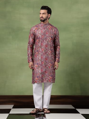 Image of SOJANYA (Since 1958 Men's Cotton Floral Print Long Kurta
