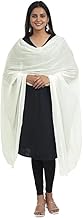 Women Pure Solid Cotton Dupatta With Pom Pom Border 2.25m