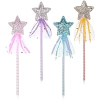 cobee 4 varitas de princesa, varitas de estrella con purpurina,