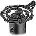 Blue Yeti shock mount by Vocalbeat - Designed to Eliminate Noise and Vibrations - Stand Made from Quality Aluminum Material - Can Also Fit Blue Snowball and other Large Microphones (Black)