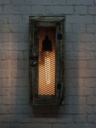 Image of Homelighting Fancy Glass Light Wall lamp with Metal Fitting and All Fixture WhiteWhiteWood Jali WL