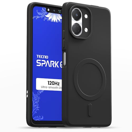 Image of Back Cover Tecno Spark Go 3 4G | MagFit Ring Design (Non-Magnetic) | Shockproof Case | Anti-Slip Grip | Raised Camera Edges | Slim Protective Case for Tecno Spark Go 3 4G (Matte Black)