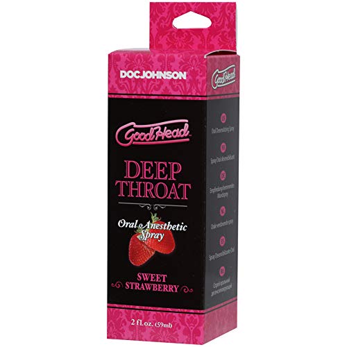 Doc Johnson Goodhead - Deep Throat Spray - Numbs Throat - Relaxes Gag Reflex - Sweet Strawberry - 2 Fl. Oz.(59 Ml) #TOP2