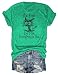 Women's I'm Fine Everything is Fine T-Shirts Short Sleeve Sayings Oversized Casual Cute Cat Graphic Tee Blouse Tops M Light Green