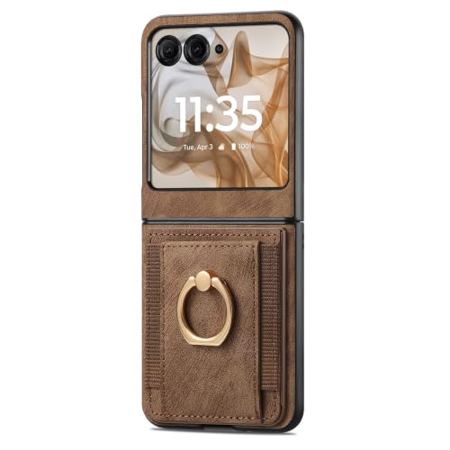 �K�p�Ώ�Motorola Razr 70 Ultra /70 Plus/70�p �|�[�`�^�P�[�X�A�L�k���J�[�h�X���b�g�t�����U�[�ی�J�o�[�A�w�|���X�^���h�t���ϏՌ��V�F��,�u���E��,70Plus