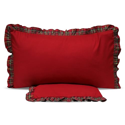 Completo lenzuola natalizio Tartan matrimoniale Preziosa Home 2 piazze 6531