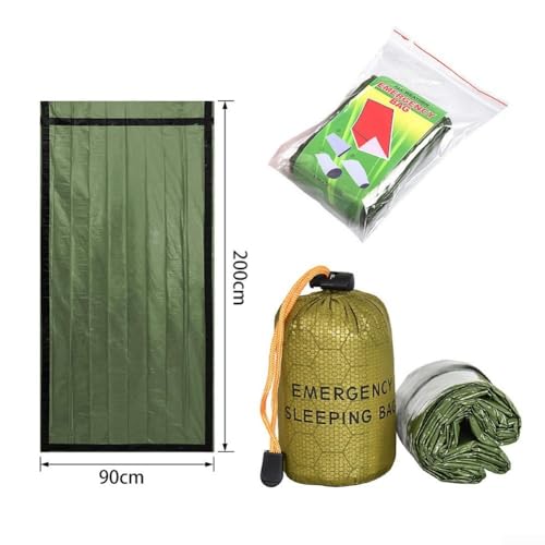 Survival Blanket, Bolsa térmica Bivy, película de aluminio para retención de calor, impermeable y cortaviento para camping, senderismo y rescate (bolsa de almacenamiento) miniatura 5