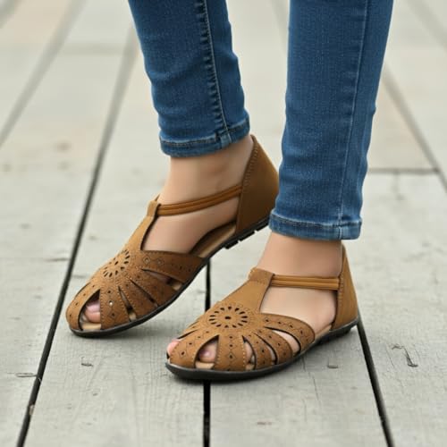 Image of Women's Flat Sole Stylish Sandal | Doctor Insole For Comfort & Durability | Arch Support | True Anti-Skid TPR Sole | Lazer Cut Design | Fashionable & Trendy (WL-04)