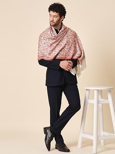 Image of Zamour Faux Pashmina Soft Jamawar Woven Jacquard Shawl for Men