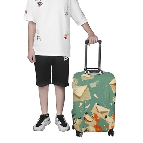 Travel Luggage Cover Elastic Suitcase Cover Animals Receiving Letters Luggage Cover Anti-Scratch Suitcase Protector Washable Dustproof Baggage Cover Fits 18-32 Inch Luggages M 7