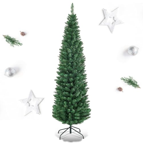 RELAX4LIFE Albero di Natale 180 cm, Rami PVC, Base Pieghevole