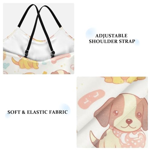 KLL Dachshund Dreams of A Bone Girl 1-Piece Swim Suit Summer Swimwear Adjustable Shoulder Strap Cute3